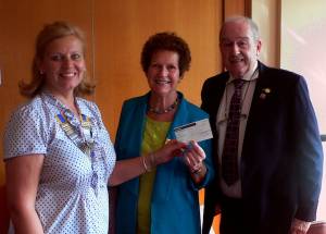 President Debra Pitt, Rotarian, Margaret Webb of Bishop’s Stortford and Harry Payne of Burnham on Crouch Rotary Club 